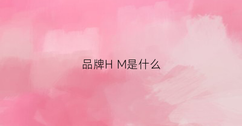 品牌H M是什么